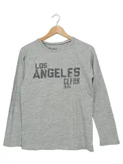Vorschaubild 1 von Langarmshirt Herren Gr. S Grau Los Angeles California Slim Fit
