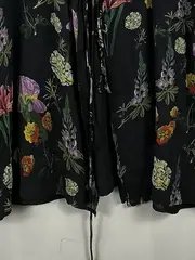 Vorschaubild 5 von Woman Bluse Kimono Blumenmuster Schwarz Gr. 52/4XL Viskose