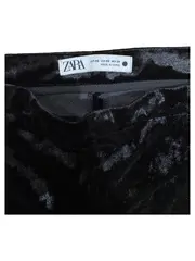 Vorschaubild 3 von Samthose Damen XS Schwarz Schlaghose Crushed Velvet Flare