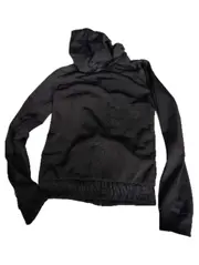 Vorschaubild 5 von Kinder Trainingsjacke Kapuze Logo-Print Polyester Schwarz Gr. 164