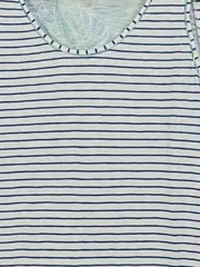 Vorschaubild 3 von Damen Top Tanktop Gr. 46 Weiß Blau Gestreift Maritim