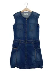 Vorschaubild 1 von Jeanskleid Mädchen Gr. 152 Blau Denim Reißverschluss Casual