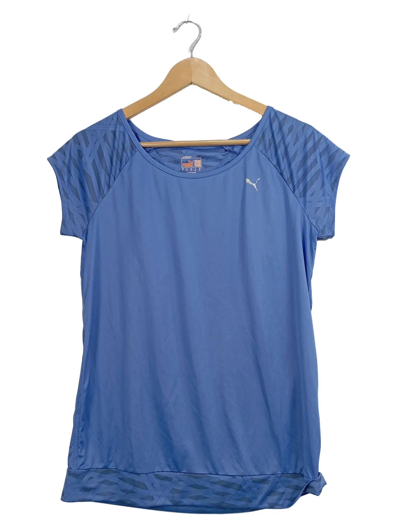 PUMA Damen Sport T-Shirt Kurzarm Laufshirt Gr. L Blau Polyester