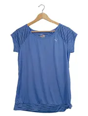 Vorschaubild 1 von Damen Sport T-Shirt Gr. 40/L Blau Kurzarm Sportshirt DryCELL