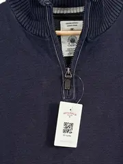 Vorschaubild 3 von Herren Pullover Troyer Stehkragen Reißverschluss Blau XL