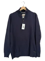 Vorschaubild 1 von Herren Pullover Troyer Stehkragen Reißverschluss Blau XL