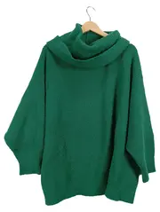 Vorschaubild 1 von Damen Pullover Rollkragen Oversize Grün Gr. M 3/4 Arm