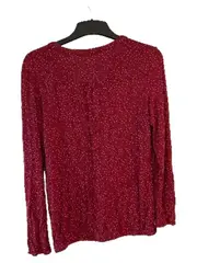 Vorschaubild 2 von Damen Bluse Gr. 36 Rot Gepunktet Langarm V-Ausschnitt