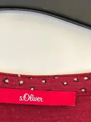 Vorschaubild 6 von Damen Bluse Gr. 36 Rot Gepunktet Langarm V-Ausschnitt