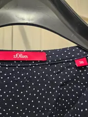 Vorschaubild 2 von Damen Bluse Gr. 38 Blau Gepunktet Viskose Langarm Casual