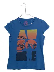 Vorschaubild 1 von Mädchen T-Shirt Awesome Print Blau Gr. 140 M Baumwolle