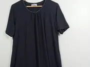 Vorschaubild 2 von T-Shirt Damen Kurzarm Viskose Strass Elegant Schwarz 46 3XL