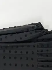 Vorschaubild 4 von Damen Tunikakleid Gr. 42/XL Schwarz Chiffon Punkte Rüschen