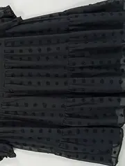 Vorschaubild 3 von Damen Tunikakleid Gr. 42/XL Schwarz Chiffon Punkte Rüschen