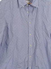 Vorschaubild 5 von Herren Business Hemd Langarm Blau Gepunktet Gr. M