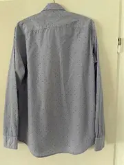 Vorschaubild 3 von Herren Business Hemd Langarm Blau Gepunktet Gr. M