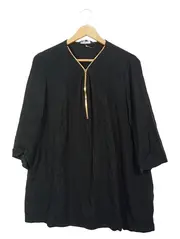 Vorschaubild 1 von Damen Top Shirt Gr. 46/48 Schwarz Gold Reißverschluss Viskose