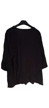 Vorschaubild 3 von Damen Top Shirt Gr. 46/48 Schwarz Gold Reißverschluss Viskose