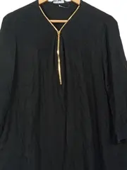 Vorschaubild 2 von Damen Top Shirt Gr. 46/48 Schwarz Gold Reißverschluss Viskose