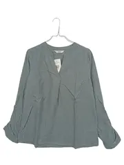 Vorschaubild 1 von Limited Damen Bluse Gr. 38 Grün Gestreift Langarm Baumwolle