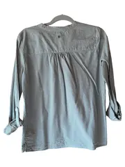 Vorschaubild 2 von Limited Damen Bluse Gr. 38 Grün Gestreift Langarm Baumwolle