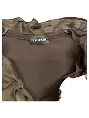 Vorschaubild 4 von TAIFUN Damen Strickjacke Gr. L Braun Rüschenkragen Reißverschluss