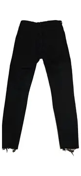 Vorschaubild 2 von Damen Skinny Jeans Schwarz Ripped Knee Cut Gr. 42 W33 Destroyed