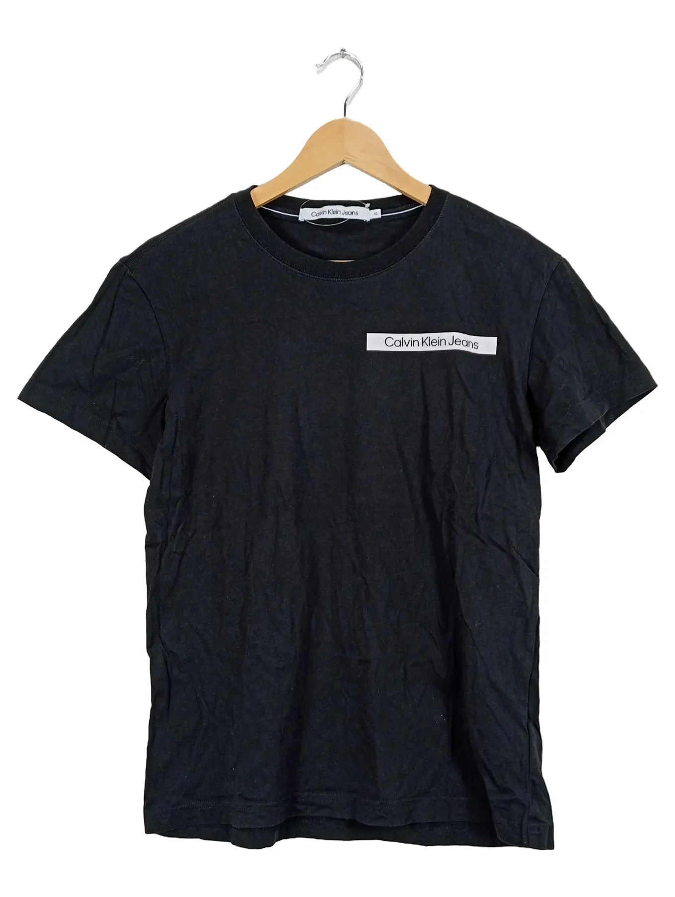 CALVIN KLEIN JEANS Herren T-Shirt Baumwolle Logo Print Schwarz Gr. XS