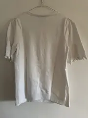 Vorschaubild 2 von Damen Pullover Kurzarm Gr. 36;S Weiß Baumwolle Viskose Casual