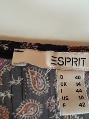 Vorschaubild 3 von Damen Bluse Gr. 40 Paisley-Muster Blau Langarm Boho