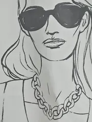 Vorschaubild 4 von Damen T-Shirt Gr. M/38 Weiß Grafikprint Frau Sonnenbrille Casual
