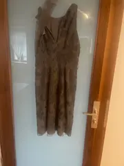 Vorschaubild 4 von Abendkleid Damen Gr. 38 M Grau Floral Midikleid Festlich Spitze