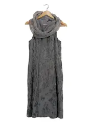 Vorschaubild 1 von Abendkleid Damen Gr. 38 M Grau Floral Midikleid Festlich Spitze