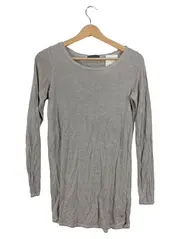 Vorschaubild 1 von Damen Langarmshirt Grau Gr. S Basic Viskose Longsleeve
