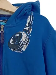 Vorschaubild 3 von Boys Style Kapuzenpullover Hoodie Gr. 122/128 Blau Kopfhörer Print