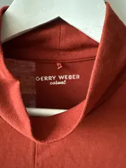 Vorschaubild 2 von Damen T-Shirt Rollkragen Gr. 46 Rot Casual Kurzarm