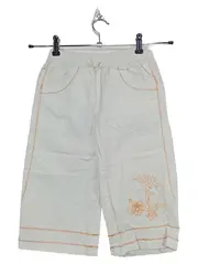 Vorschaubild 1 von Mädchen Capri Hose Gr. 140 Weiß Papagei Stickerei Orange