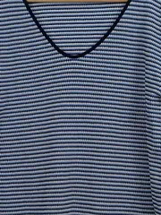 Vorschaubild 2 von Pullover Damen Gr. 42 XL Blau Gestreift Baumwolle V-Ausschnitt Strick