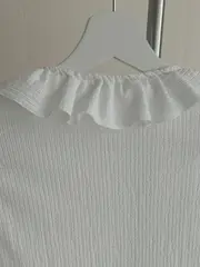 Vorschaubild 5 von Damen Bluse Rüschen Weiß Gr. 38 Langarm Feminin