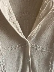 Vorschaubild 3 von Damen Strickjacke L Beige Baumwolle Strukturmuster Klassisch Langarm