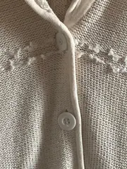 Vorschaubild 4 von Damen Strickjacke L Beige Baumwolle Strukturmuster Klassisch Langarm