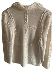 Vorschaubild 2 von Damen Strickjacke L Beige Baumwolle Strukturmuster Klassisch Langarm
