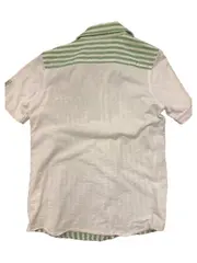 Vorschaubild 2 von Jungen Freizeithemd Gr. 134 Kurzarm Grün Weiß Gestreift