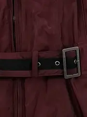 Vorschaubild 3 von Damen Winterjacke Parka Gr. S Bordeaux Kapuze Gürtel