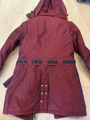 Vorschaubild 2 von Damen Winterjacke Parka Gr. S Bordeaux Kapuze Gürtel