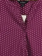 Vorschaubild 3 von Damen Langarmshirt Tunika Lila Punkte Baumwolle Größe 46x48