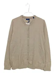 Vorschaubild 1 von Damen Strickjacke Cardigan Cotton Wool Beige Gr. L