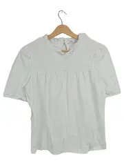 Vorschaubild 1 von TCM Damen T-Shirt Weiß Gr. 36/38 Smok Raffungen Kurzarm Baumwolle