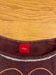 Vorschaubild 6 von Mädchen Langarmshirt Gr. 104x110 Lila Herz Glitzer Streifen Baumwolle