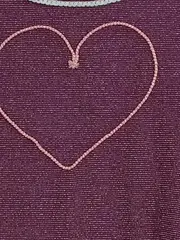 Vorschaubild 3 von Mädchen Langarmshirt Gr. 104x110 Lila Herz Glitzer Streifen Baumwolle